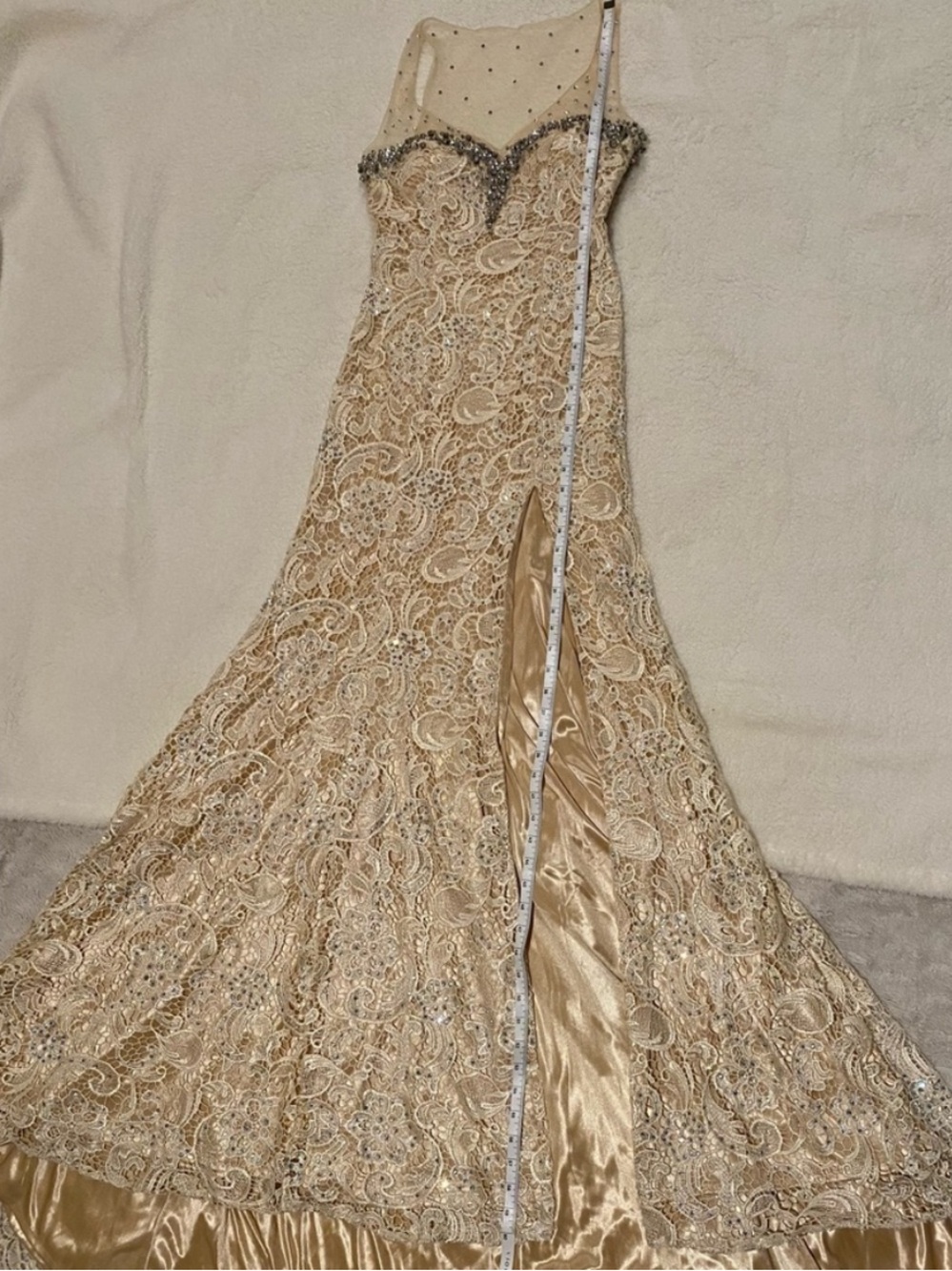 Panoply Elegant Cream Lace Gown size 4 - Picture 14 of 15